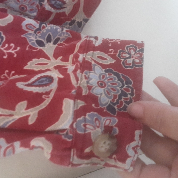 Haymaker Denim Red Floral Jacket Sz L - Picture 5 of 9